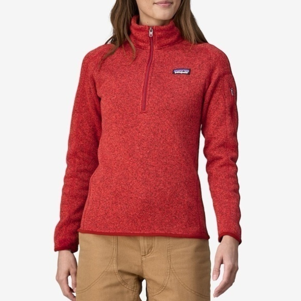 Patagonia Women’s Better Sweater 1/4 Zip Fleece Pullover Jacket Red Size Small